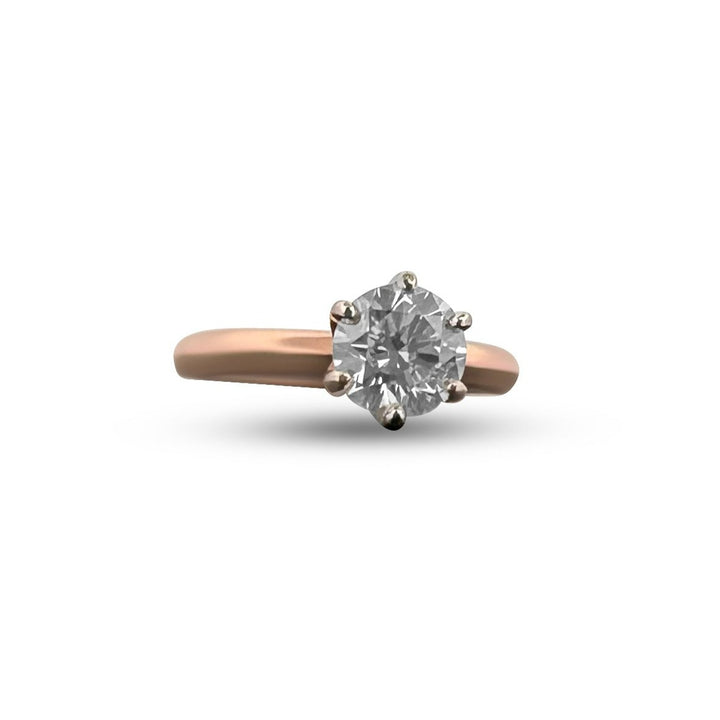 14K Rose Gold 1.08 Round Brilliant Diamond Solitaire Engagement Ring at Elite Fine Jewelers, Tempe Arizona