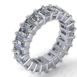 Over 5CTW Emerald Cut Diamond Eternity Band in 14k Gold (Natural or Lab-Grown)
