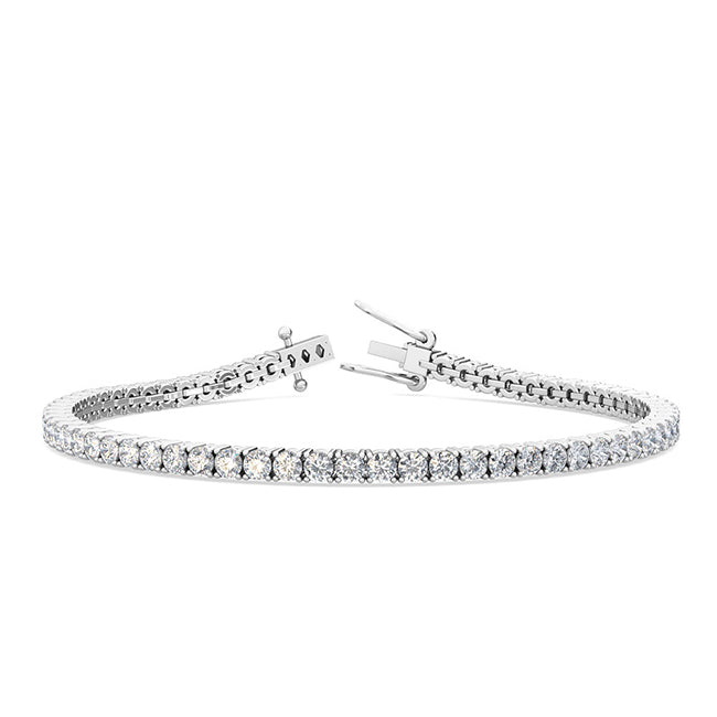 4.02ctw Round Brilliant Cut Lab-Grown Diamond Tennis Bracelet in 14k White Gold