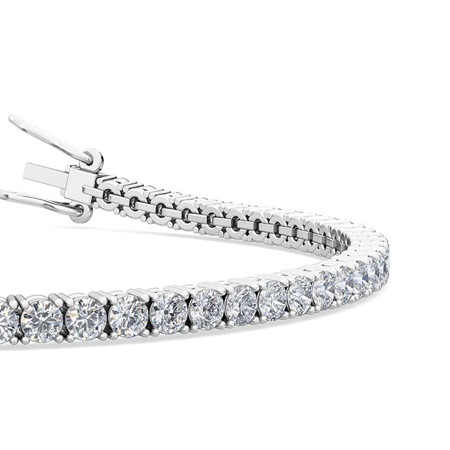 4.02ctw Round Brilliant Cut Lab-Grown Diamond Tennis Bracelet in 14k White Gold