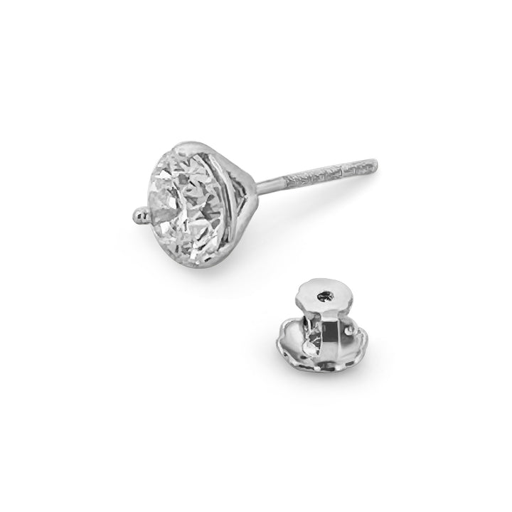 2.24ctw Diamond Stud Earrings in 14k White Gold - screw back detail
