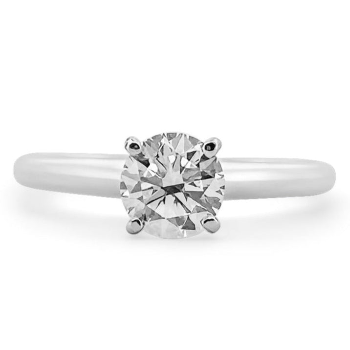 0.84ct Round Brilliant Diamond Solitaire Engagement Ring in 14k White Gold