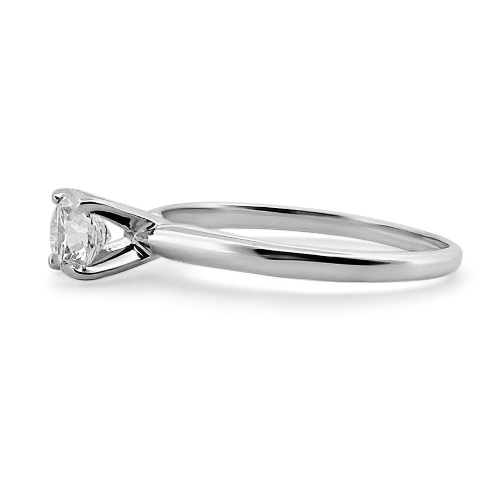 0.84ct Round Brilliant Diamond Solitaire Engagement Ring in 14k White Gold