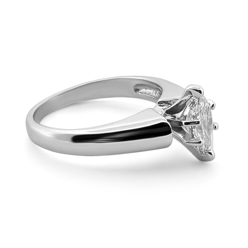 0.80ct Marquise Diamond Solitaire Engagement Ring in 14k White Gold