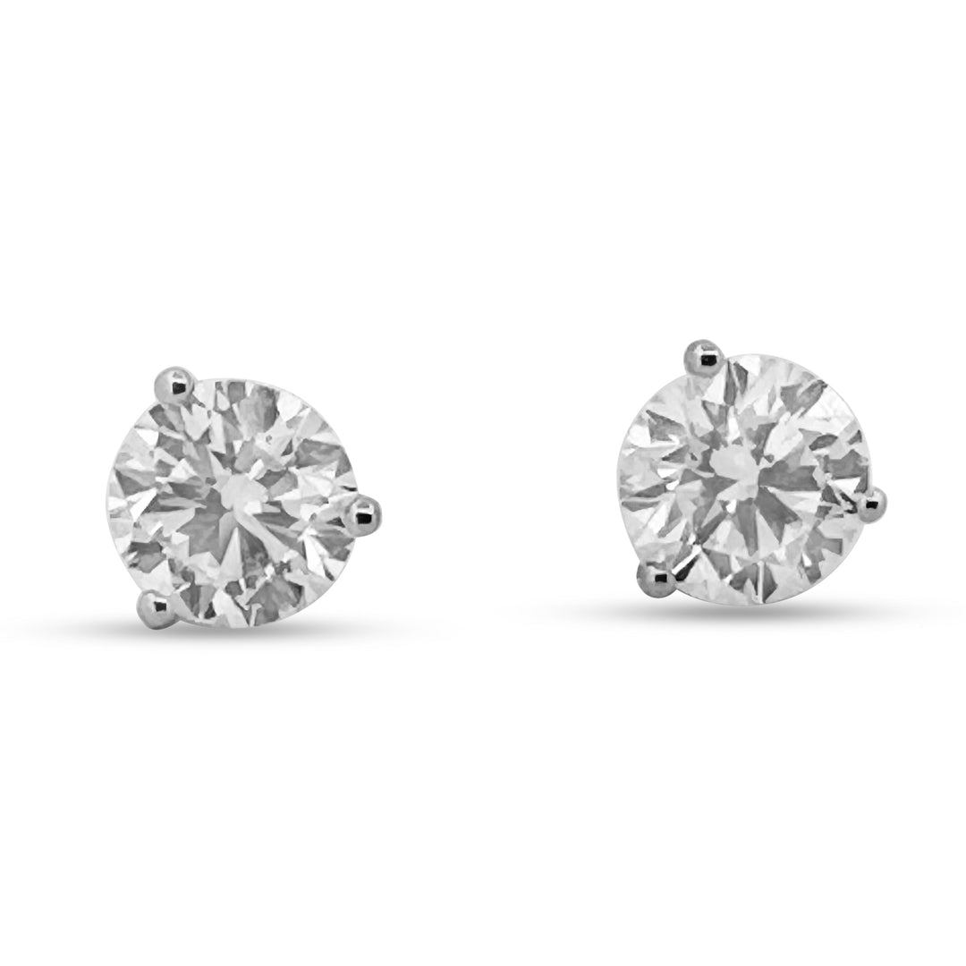 4ctw Round Brilliant Lab-Grown Diamond Stud Earrings in 14k White Gold