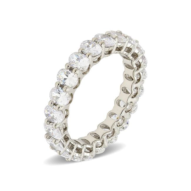 2.81ctw Oval Brilliant Lab-Grown Diamond Eternity Ring in 14k White Gold