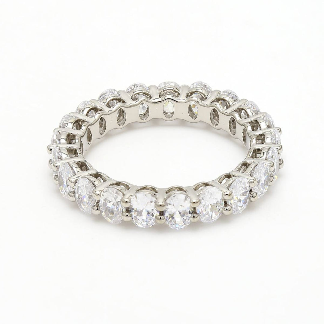 2.81ctw Oval Brilliant Lab-Grown Diamond Eternity Ring in 14k White Gold