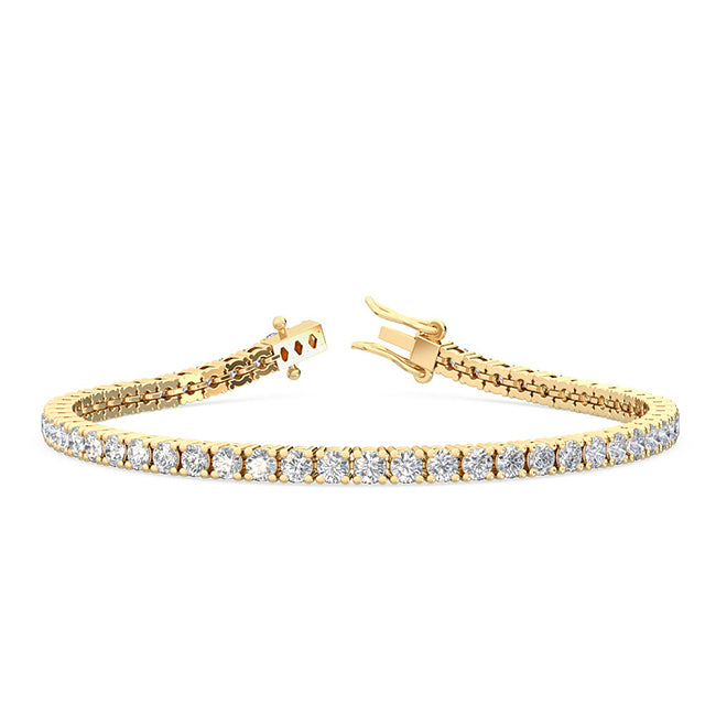 5ctw Round Brilliant Cut Lab-Grown Diamond Tennis Bracelet in 14k Yellow Gold