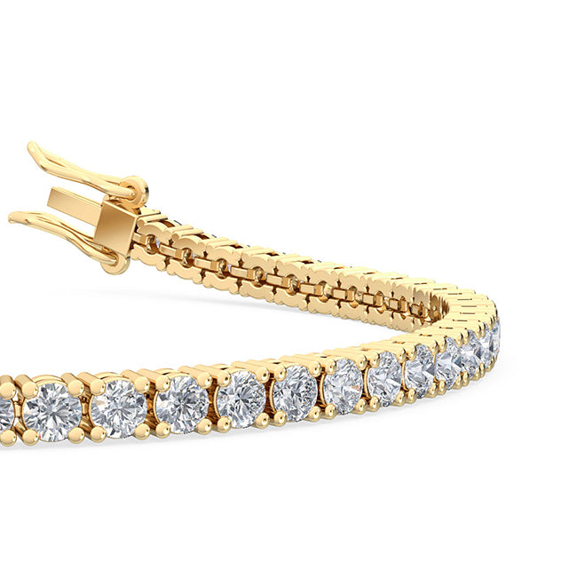5ctw Round Brilliant Cut Lab-Grown Diamond Tennis Bracelet in 14k Yellow Gold