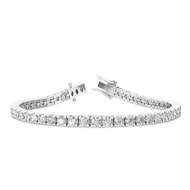 7.03ctw Round Brilliant Cut Lab-Grown Diamond Tennis Bracelet in 14k White Gold