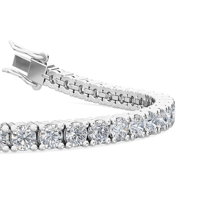 7.03ctw Round Brilliant Cut Lab-Grown Diamond Tennis Bracelet in 14k White Gold