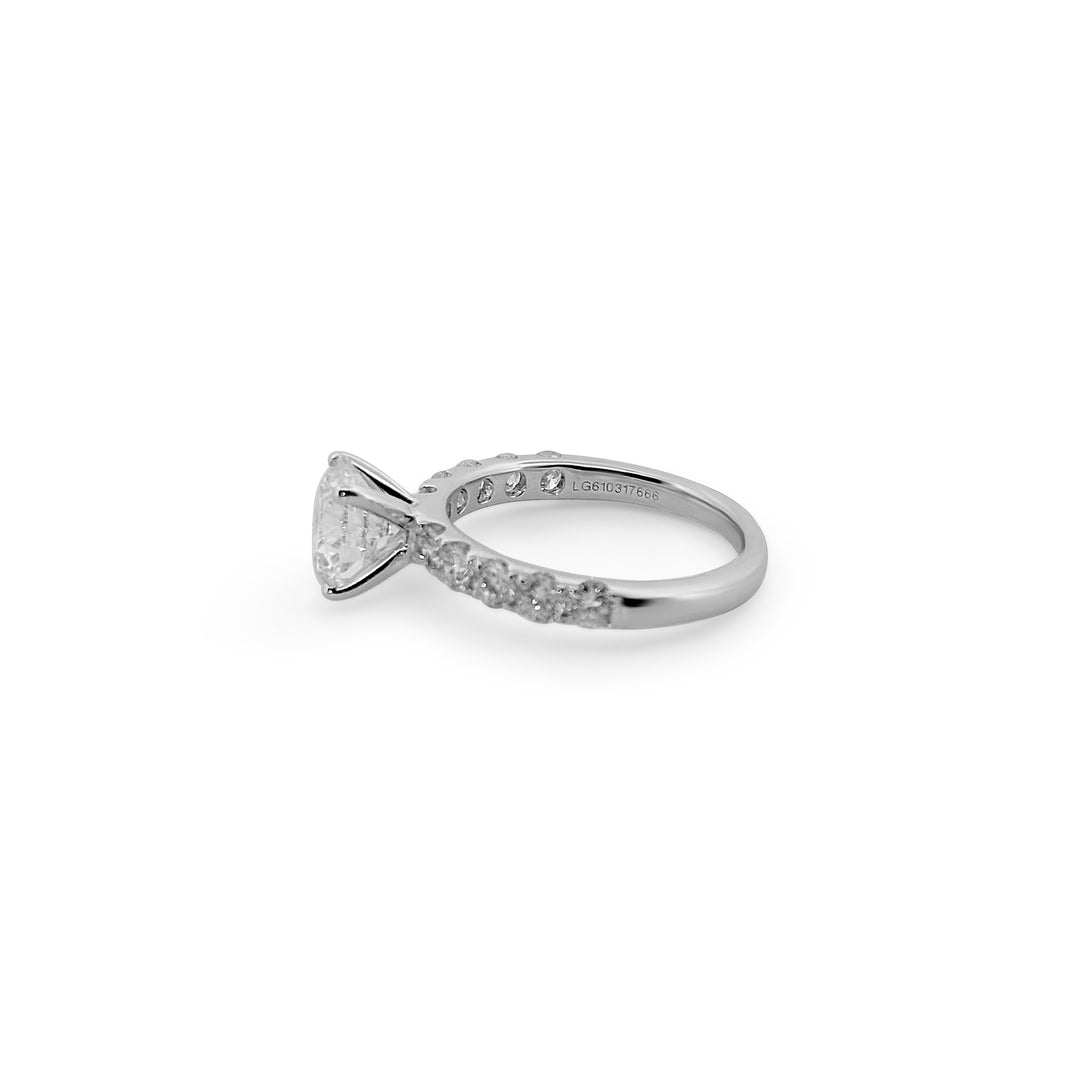 1.30cts Round Brilliant Lab-Grown Diamond 14 Karat White Gold Engagement Ring