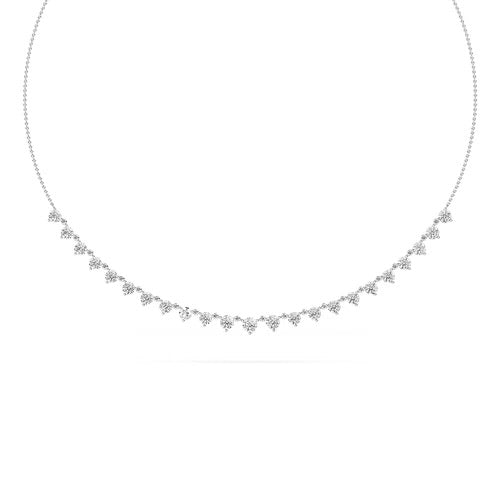 3.89ctw Round Brilliant Lab-Grown Diamond Necklace in 14k White Gold
