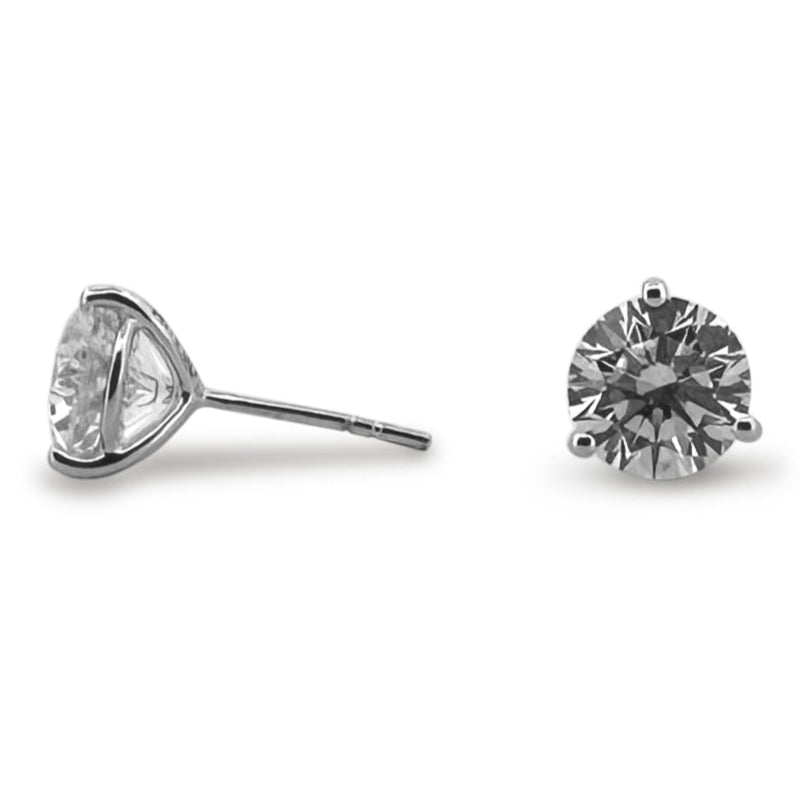 4ctw Round Brilliant Lab-Grown Diamond Stud Earrings in 14k White Gold