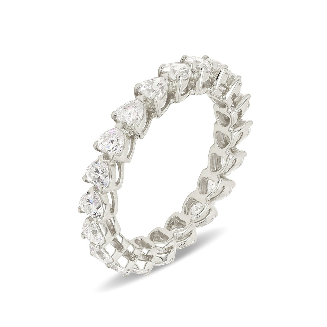 Heart Brilliant Lab-Grown Diamond Eternity Ring 14k White Gold