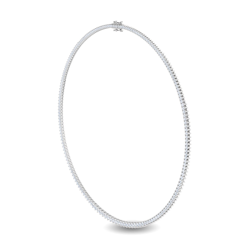 10ctw Round Brilliant Lab-Grown Diamond Tennis Necklace in 14k White Gold