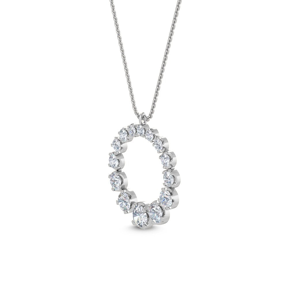 0.56ctw Round Brilliant Lab-Grown Diamond Circle Necklace in 14k White Gold