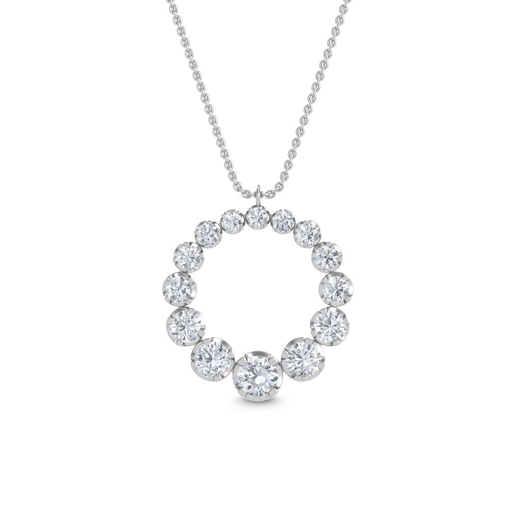 0.56ctw Round Brilliant Lab-Grown Diamond Circle Necklace in 14k White Gold