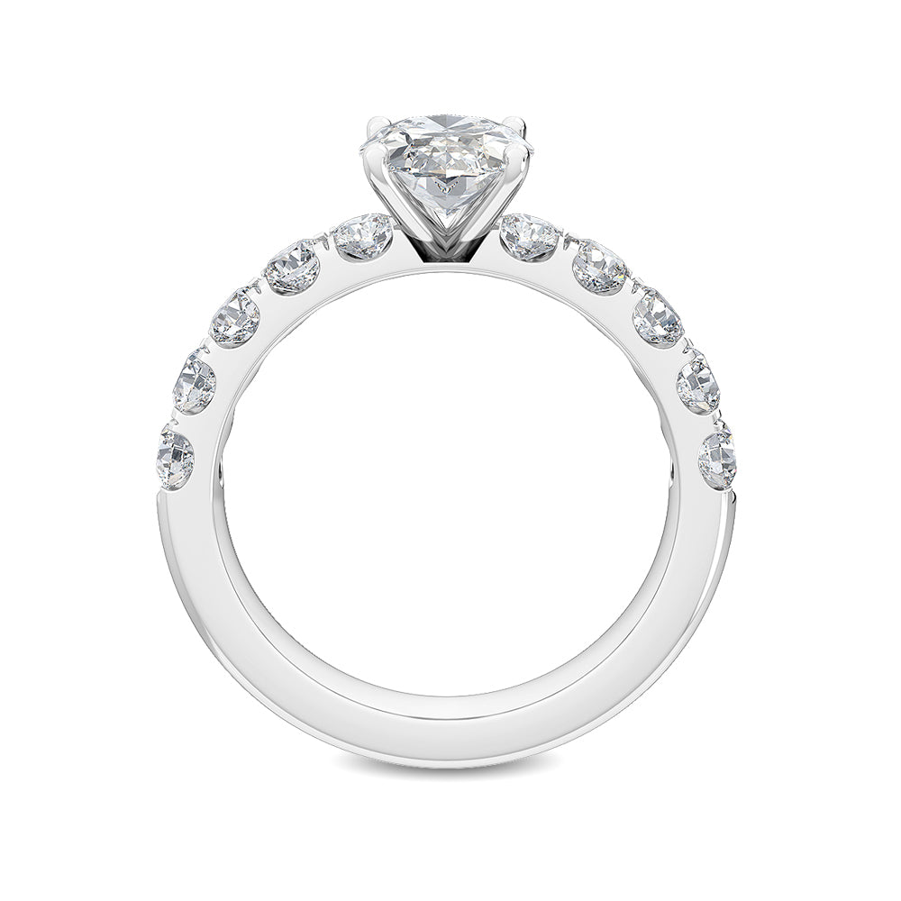 2.42ctw Oval Lab-Grown Diamond 14 Karat White Gold Engagement Ring