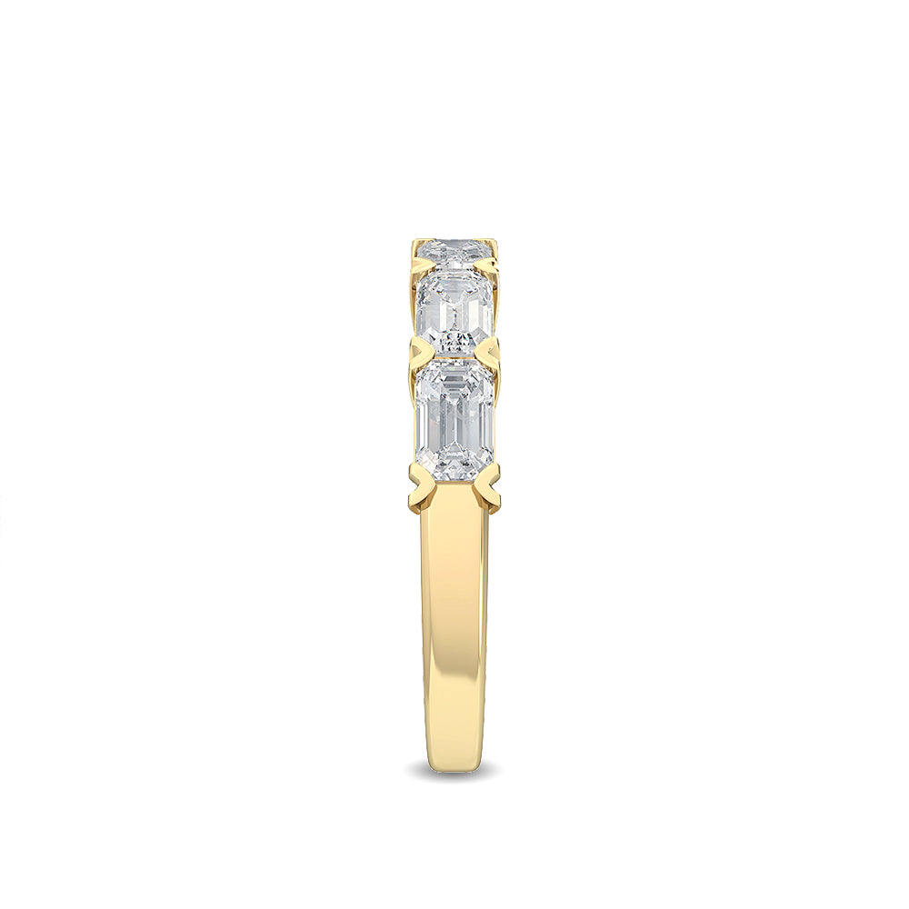 1.47ctw Emerald Cut Lab-Grown Diamond East-West Stackable Band in 14k Yellow Gold