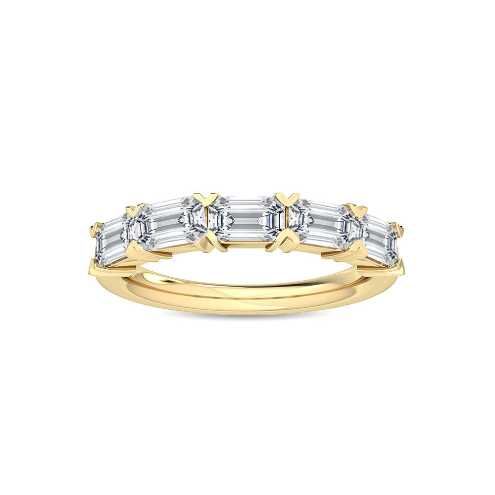 1.47ctw Emerald Cut Lab-Grown Diamond East-West Stackable Band in 14k Yellow Gold