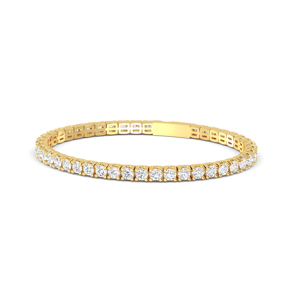4.67ctw Round Brilliant Lab-Grown Diamond Bangle Bracelet in 14k Yellow Gold