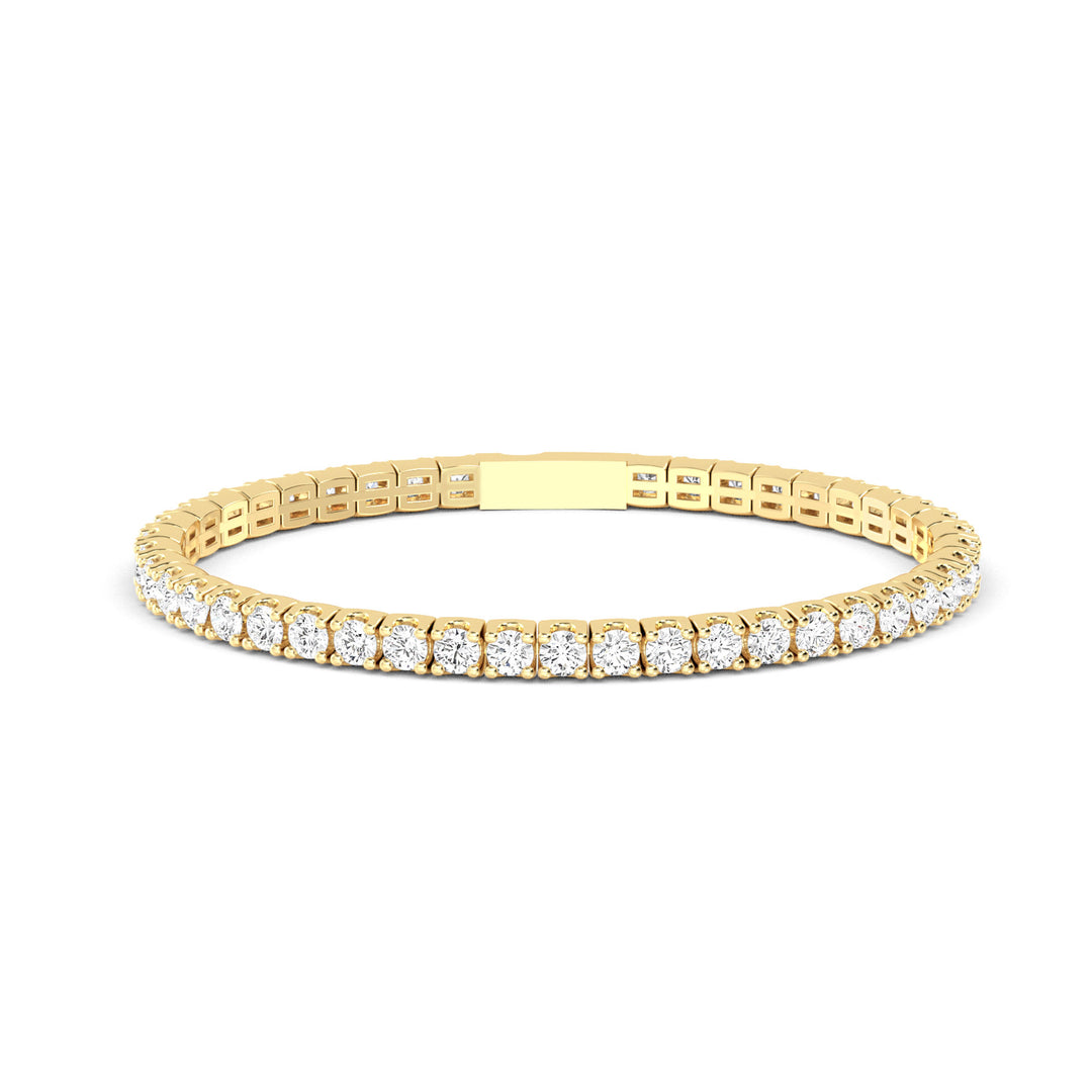 4.67ctw Round Brilliant Lab-Grown Diamond Bangle Bracelet in 14k Yellow Gold