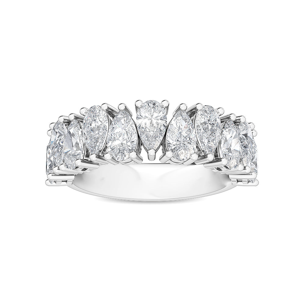 2.35ctw Pear Cut Lab-Grown Diamond North-South Ring in 14k White Gold