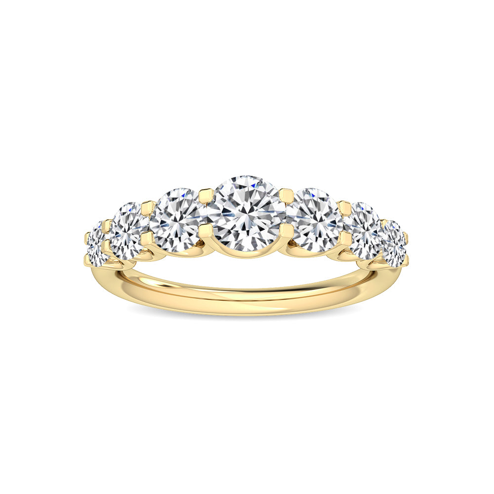 1.99ctw Round Brilliant Lab-Grown Diamond 7-Stone Wedding Band in 14k Yellow Gold