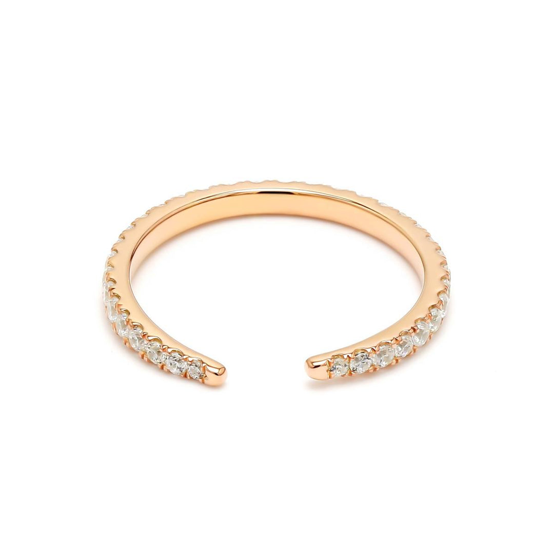 0.45ctw Round Brilliant Lab-Grown Diamond Open Stackable Band in 14k Yellow Gold