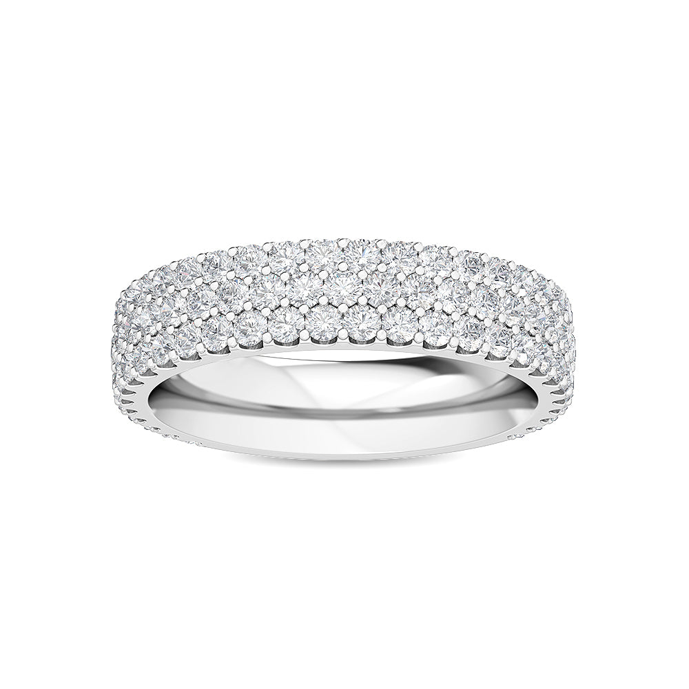 1.18ctw Round Brilliant Lab-Grown Diamond 3-Row Stackable Band in 14k White Gold