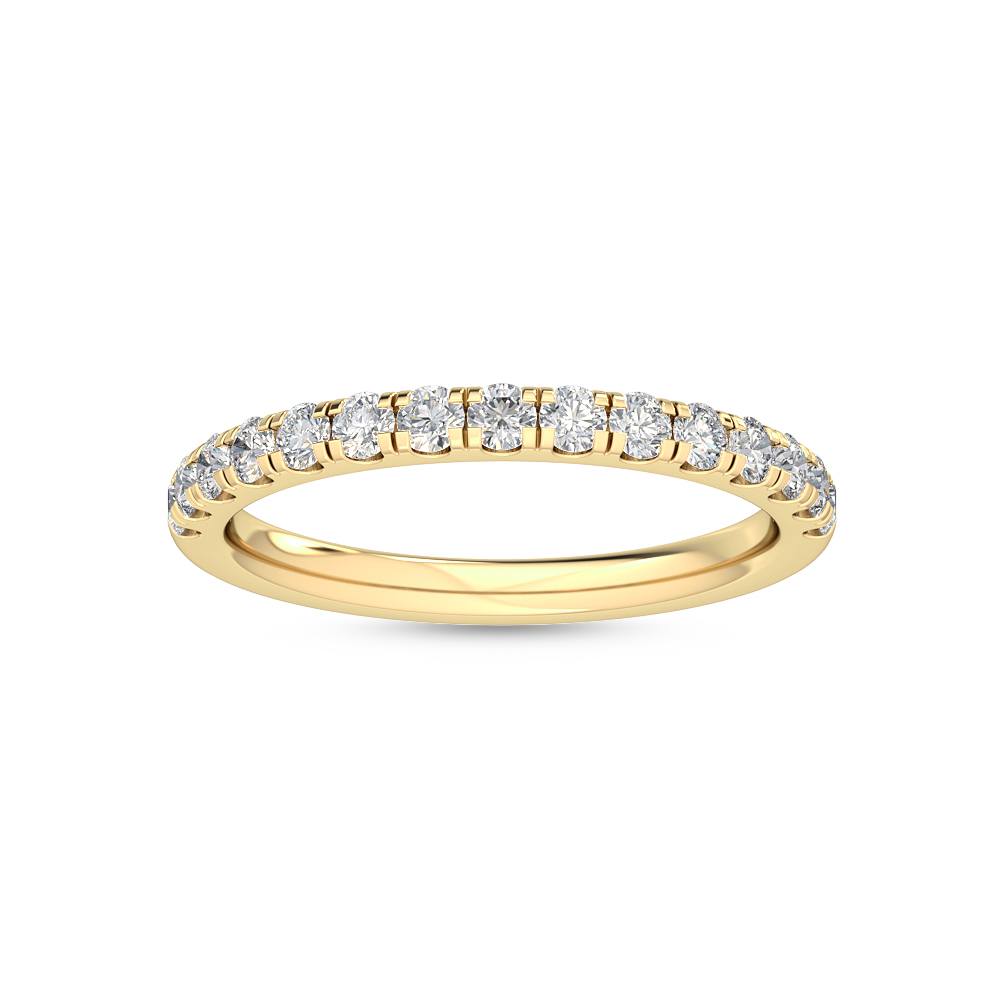 0.45ctw Round Brilliant Lab-Grown Diamond Wedding Band or Stackable Ring in 14k Yellow Gold