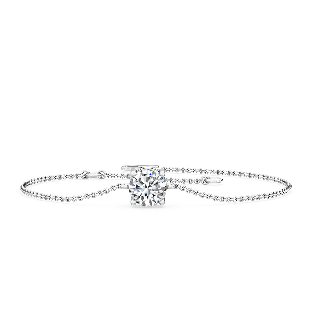 0.72ct Round Brilliant Lab-Grown Diamond Solitaire Bracelet in 14k White Gold