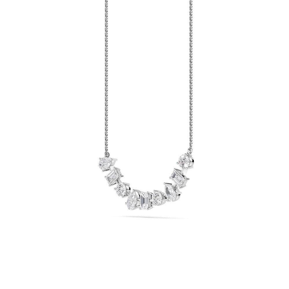 1.51ctw Multi-Cut Lab-Grown Diamond Pendant Necklace in 14k White Gold