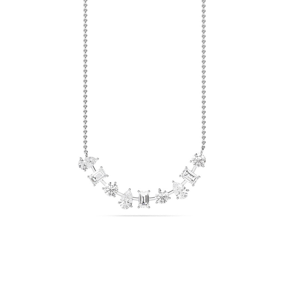 1.51ctw Multi-Cut Lab-Grown Diamond Pendant Necklace in 14k White Gold