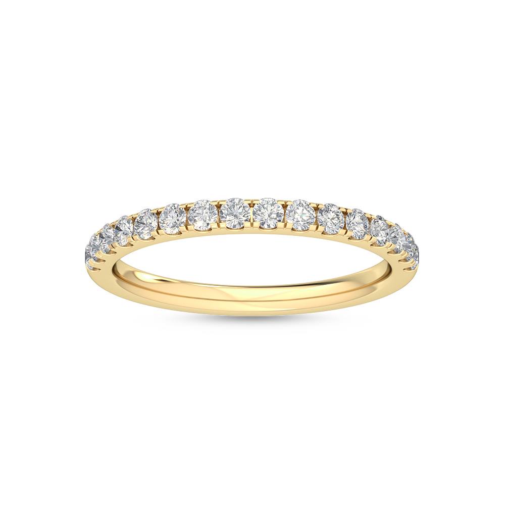 0.35ctw Round Brilliant Lab-Grown Diamond Wedding Band or Stackable Ring in 14k Yellow Gold