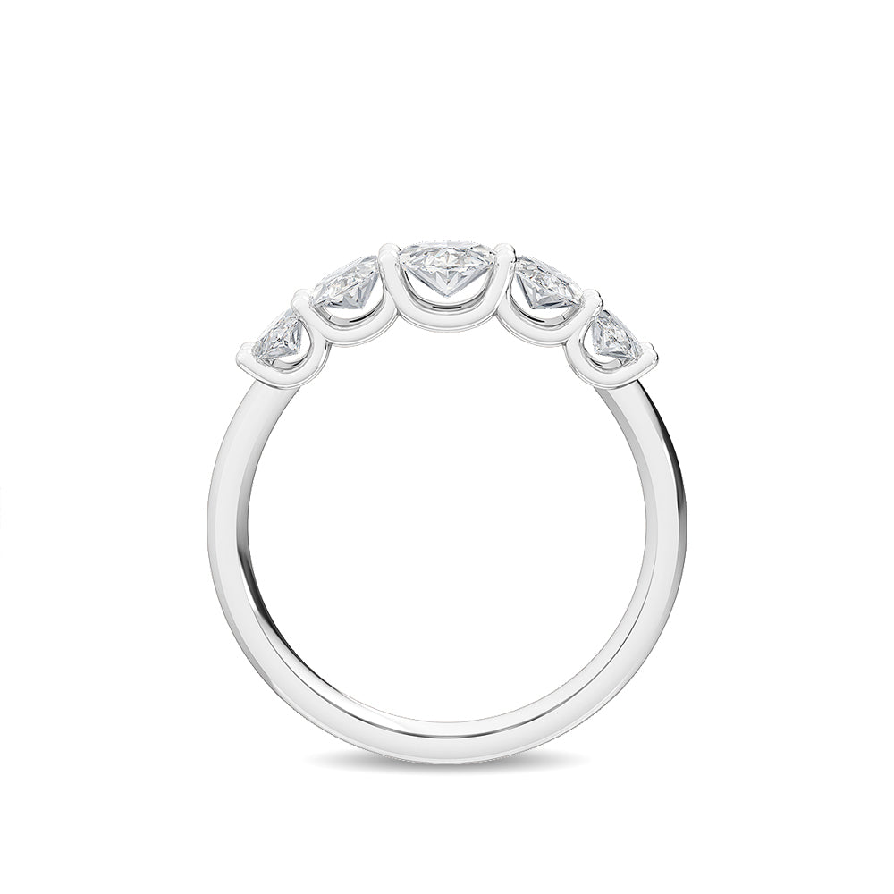 2.83ctw Oval Lab-Grown Diamond 5-Stone Engagement Ring in 14k White Gold