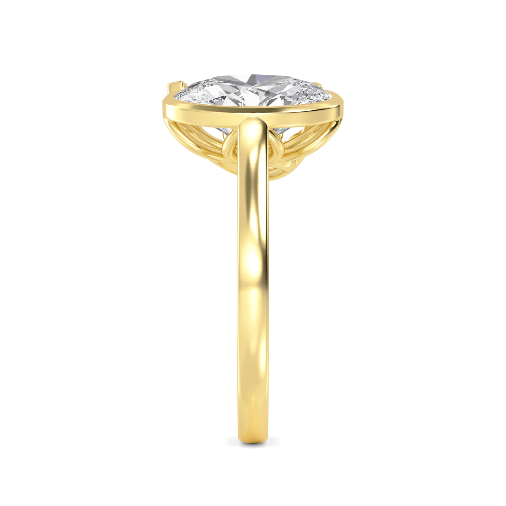 IGI Graded 5ctw Oval & Pear Cut Lab-Grown Toi et Moi Engagement Ring in 14k Yellow Gold