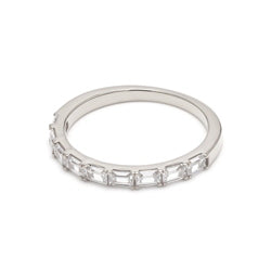 0.68ctw Emerald Cut Lab-Grown Diamond East-West Stackable Band in 14k White Gold
