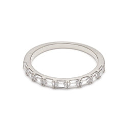 0.68ctw Emerald Cut Lab-Grown Diamond East-West Stackable Band in 14k White Gold