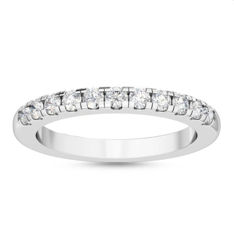 0.24ctw Round Brilliant Lab-Grown Diamond Wedding Band or Stackable Ring in 14k White Gold