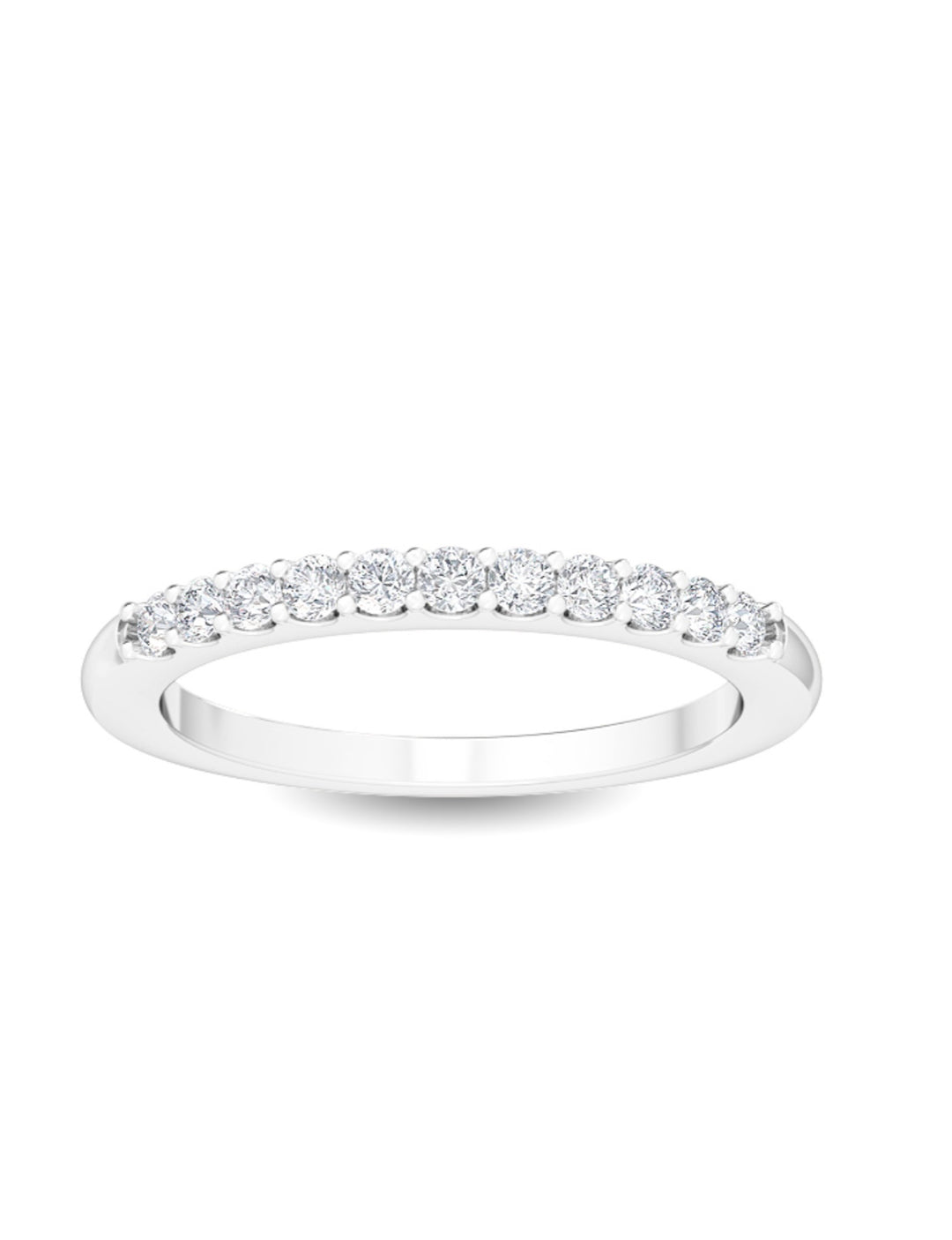 0.25ctw Round Brilliant Lab-Grown Diamond Wedding Band or Stackable Ring in 14k White Gold