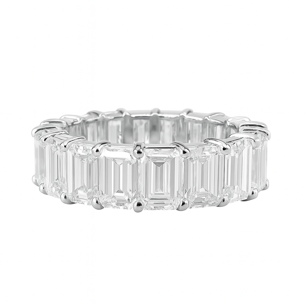 Over 5CTW Emerald Cut Diamond Eternity Band in 14k Gold (Natural or Lab-Grown)