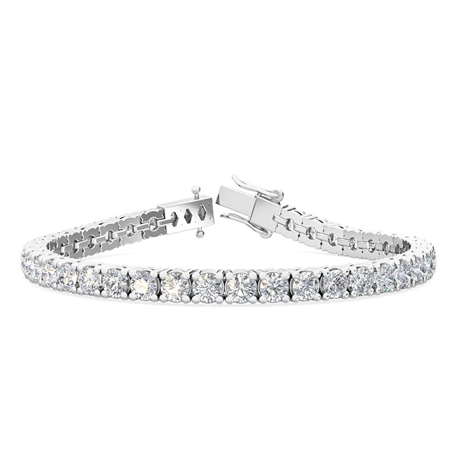 21.45ctw Round Brilliant Cut Lab-Grown Diamond Tennis Bracelet in 14k White Gold