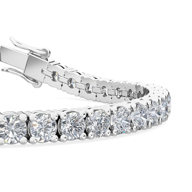 21.45ctw Round Brilliant Cut Lab-Grown Diamond Tennis Bracelet in 14k White Gold