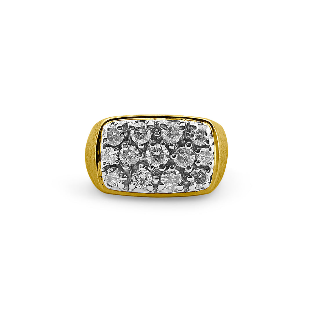 2ctw Round Brilliant Diamod Men's Ring in 14k Two-tone Gold