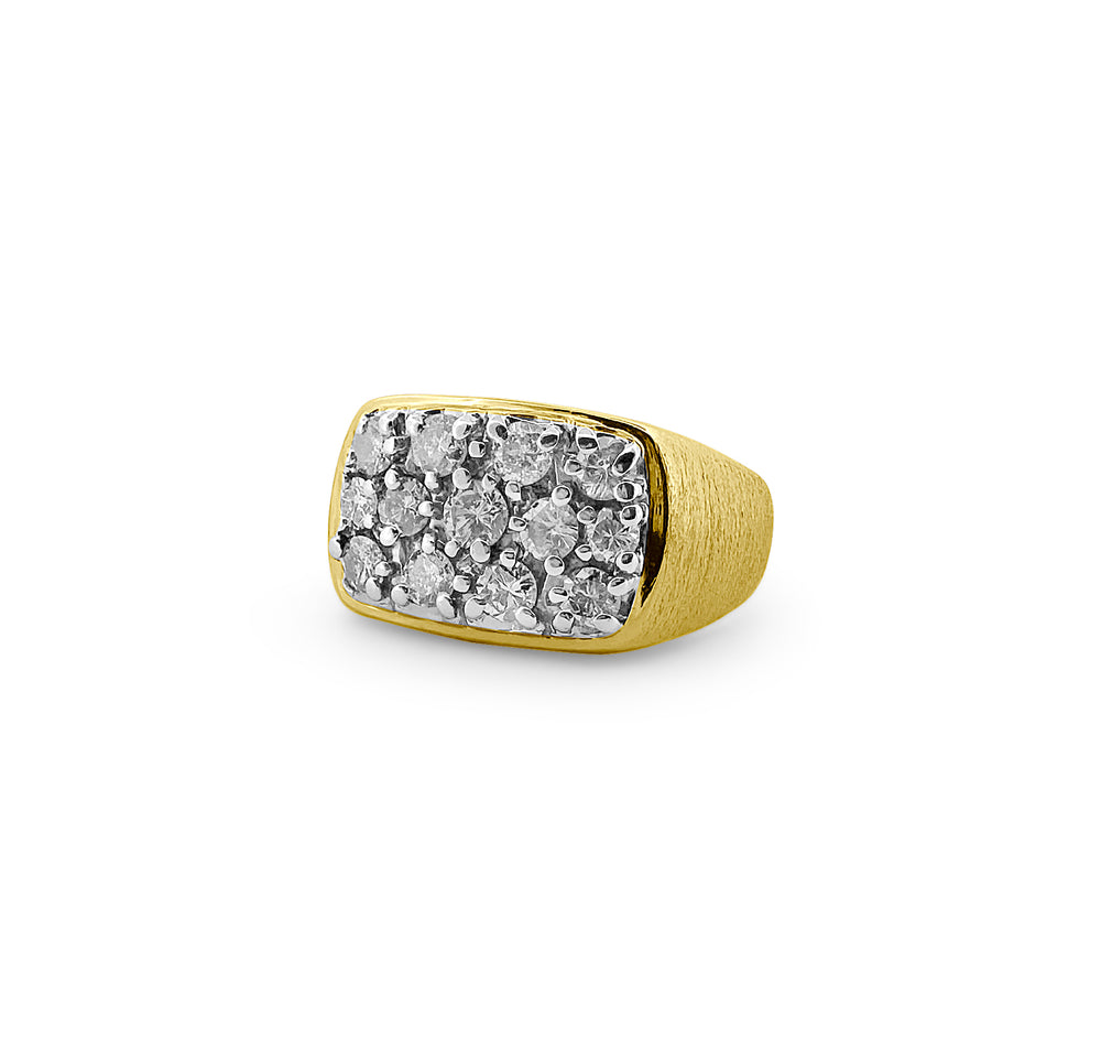 2ctw Round Brilliant Diamond Men's Ring in 14k Two-tone Gold