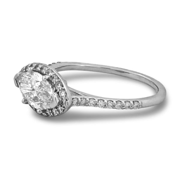 GIA Graded 1.20cts Marquise Cut Natural Diamond East-West Engagement Ring in Platinum