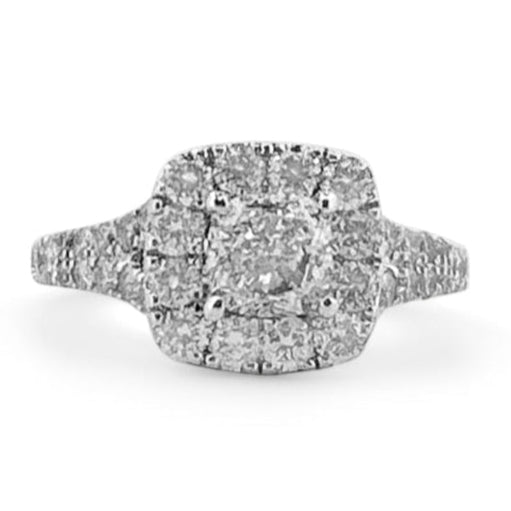 Neil Lane Cushion Cut Diamond Halo Engagement Ring in 14k White Gold