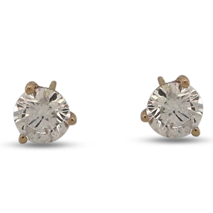 3.27ctw Round Brilliant Lab-Grown Diamond Hidden Halo Stud Earrings in 14k Yellow Gold